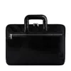 Time Resistance Womens Leather Briefcase Laptop Bag In Black - Brave New World In Black