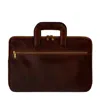 Time Resistance Womens Leather Briefcase Laptop Bag In Brown - Brave New World In Brown
