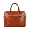 Time Resistance Womens Leather Briefcase Laptop Bag In Cognac Brown - Orlando In Brown