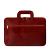 Time Resistance Womens Leather Briefcase Laptop Bag In Red - Brave New World In Red