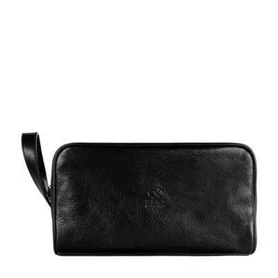 Time Resistance Womens Leather Cosmetic Bag Dopp Kit In Black - All The Kings Men