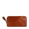 Time Resistance Womens Leather Cosmetic Bag Dopp Kit In Cognac Brown - All The Kings Men In Brown