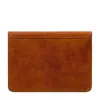 Time Resistance Womens Leather Documents Folder Organizer In Cognac Brown - Candide In Brown