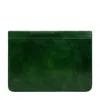 Time Resistance Womens Leather Documents Folder Organizer In Green - Candide In Green