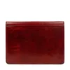 Time Resistance Womens Leather Documents Folder Organizer In Red - Candide In Red