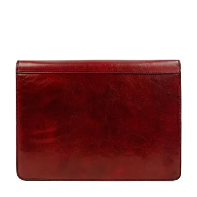 Time Resistance Womens Leather Documents Folder Organizer In Red - Candide