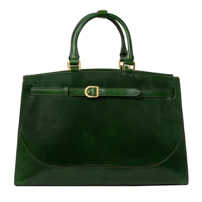 Time Resistance Womens Leather Handbag - Shirley - Green