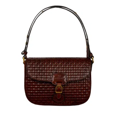 Time Resistance Womens Leather Saddle Bag - Romola - Brown