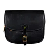 Time Resistance Womens Leather Saddle Bag In Black - Women In Love In Black