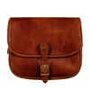 Time Resistance Womens Leather Saddle Bag In Cognac Brown - Women In Love In Brown