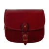 Time Resistance Womens Leather Saddle Bag In Red - Women In Love In Red