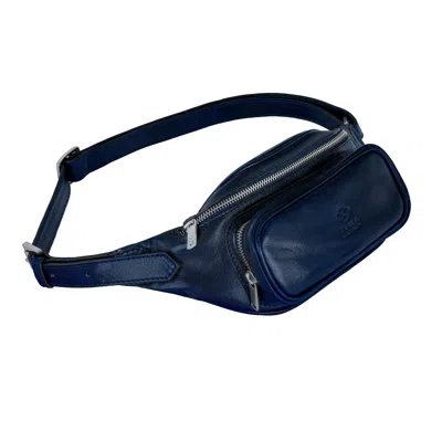 Time Resistance Womens Leather Sling Bag Belly Bag In Blue - Independent People