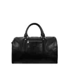 Time Resistance Womens Small Leather Overnight Bag, Duffel Bag In Black - The Ambassadors In Black