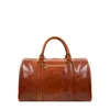 Time Resistance Womens Small Leather Overnight Bag, Duffel Bag In Cognac Brown - The Ambassadors In Brown