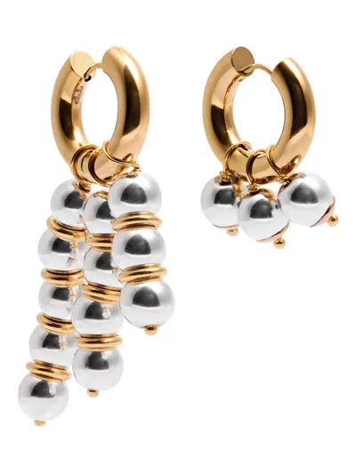 Timeless Pearly 24k Gold Beaded Hoop Earrings