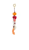 Timeless Pearly Charms Keychain In Metallic Gold