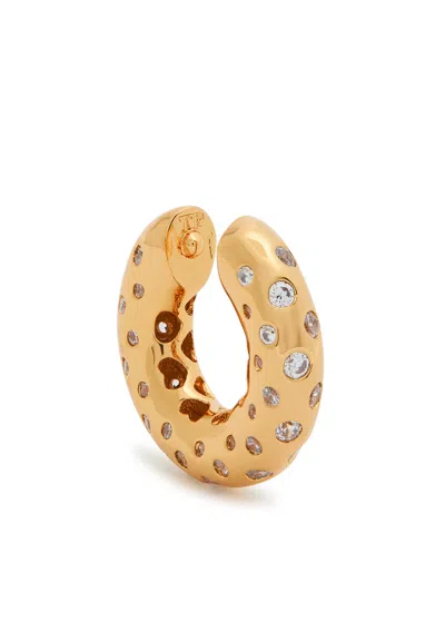 Timeless Pearly Crystal-embellished 24kt Gold-plated Ear Cuff