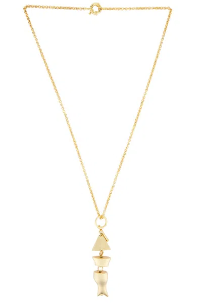Timeless Pearly Fish Necklace In Gold