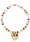 Timeless Pearly Heart 24k Gold-plated And Beaded Necklace In Multicoloured 1