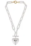 Timeless Pearly Heart Charm Chain Necklace