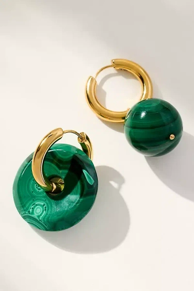 Timeless Pearly Malachite Earrings In Gold
