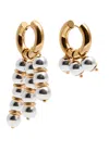 Timeless Pearly Mismatched 24kt Gold-plated Hoop Earrings In Silver