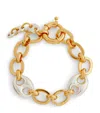 TIMELESS PEARLY MIXED METAL-TONE LINK BRACELET
