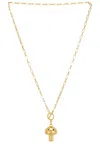 Timeless Pearly Mushroom Necklace In Gold