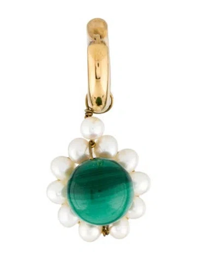 Pre-owned Timeless Pearly Pearl & Bead Hoop Single Earring In Multi