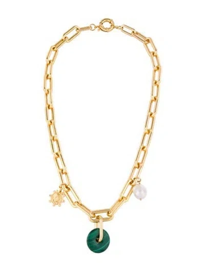 Pre-owned Timeless Pearly Pearl & Resin Multi Pendant Necklace, 25" In Multicolor