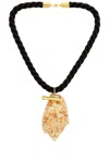 Timeless Pearly Shell Cord Necklace In Black