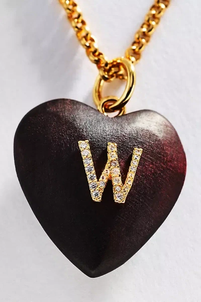 Timeless Pearly Wood Initial Pendant Necklace In Multi
