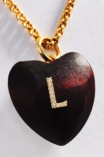 Timeless Pearly Wood Initial Pendant Necklace In Multi