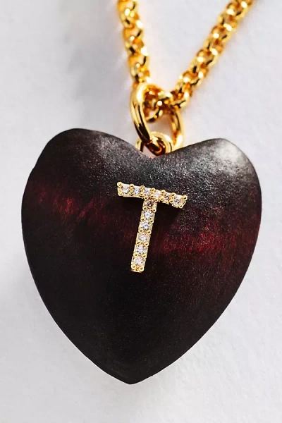 Timeless Pearly Wood Initial Pendant Necklace In Multi