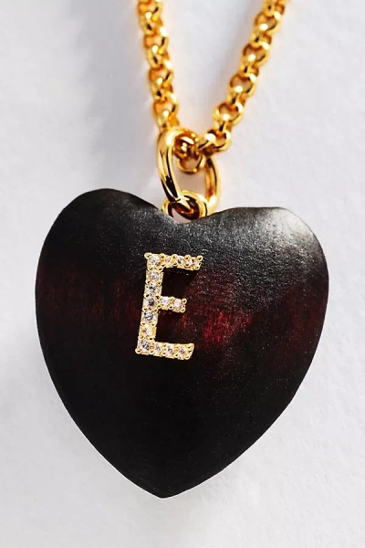 Timeless Pearly Wood Initial Pendant Necklace In Multi