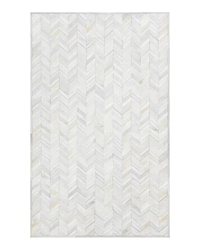 Timeless Rug Designs Cowhide Meir Area Rug, 10' X 14' In Ivory