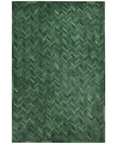 Timeless Rug Designs Cowhide S3339 9'x12' Area Rug In Green