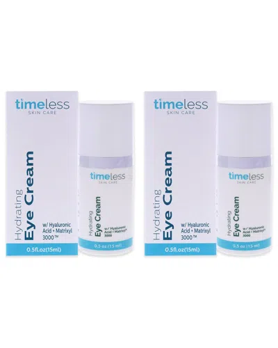 Timeless Unisex 0.5oz Hydrating Hyaluronic Acid Eye Cream - Pack Of 2 In White