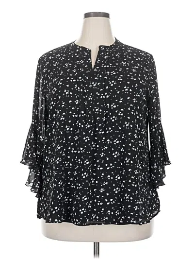 Pre-owned Timeson 3/4 Sleeve Blouse In Black