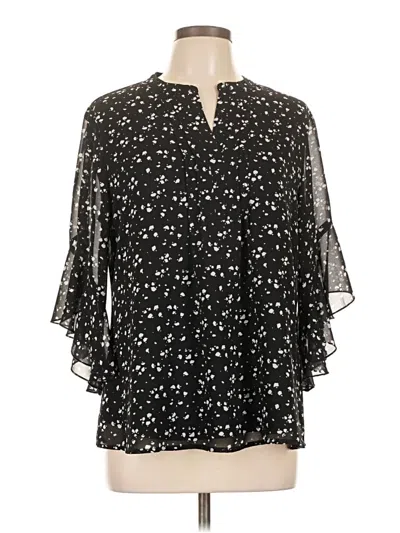 Pre-owned Timeson 3/4 Sleeve Blouse In Black