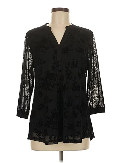 Pre-owned Timeson 3/4 Sleeve Blouse In Black