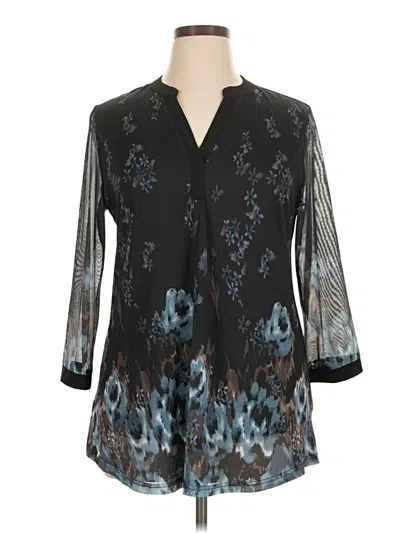 Pre-owned Timeson 3/4 Sleeve Blouse In Black