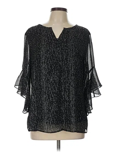 Pre-owned Timeson 3/4 Sleeve Blouse In Black