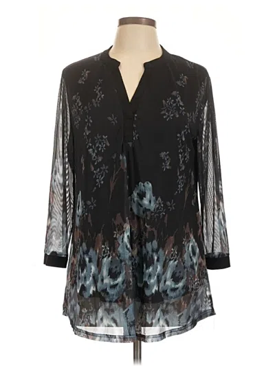 Pre-owned Timeson 3/4 Sleeve Blouse In Black