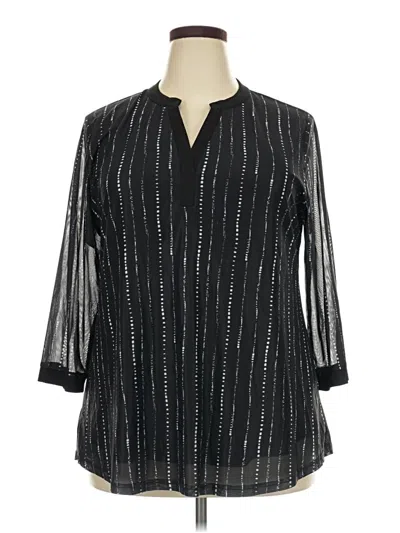 Pre-owned Timeson 3/4 Sleeve Blouse In Black