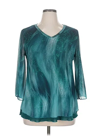 Pre-owned Timeson 3/4 Sleeve Blouse In Blue