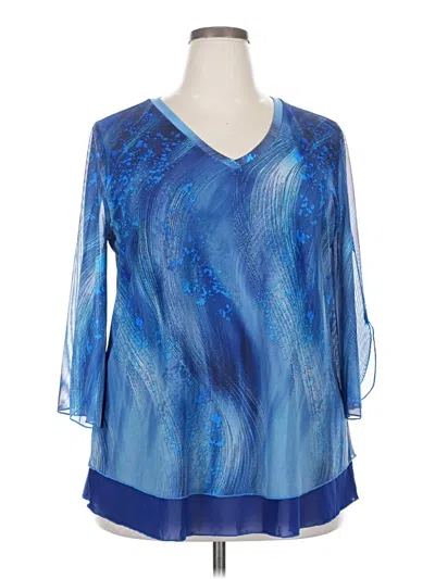 Pre-owned Timeson 3/4 Sleeve Blouse In Blue