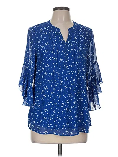Pre-owned Timeson 3/4 Sleeve Blouse In Blue