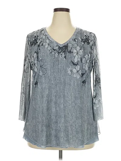 Pre-owned Timeson 3/4 Sleeve Blouse In Gray