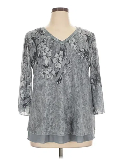 Pre-owned Timeson 3/4 Sleeve Blouse In Gray
